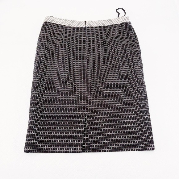 Basler Pearl Plaid Windowpane Print Skirt Back Slit SZ38 - Picture 7 of 8